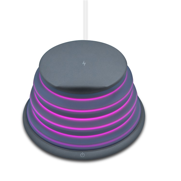 XOOMZ S18 5-color Night Light + Wireless Qi Charging Pad with Stand for iPhone X/8/8 Plus etc. - Black-9