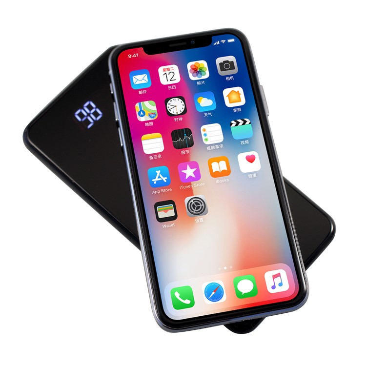 KINGXBAR Authorized Swarovski Crystal 5000mAh Wireless Charging Power Bank Qi Wireless Charger Battery Pack - Black-16