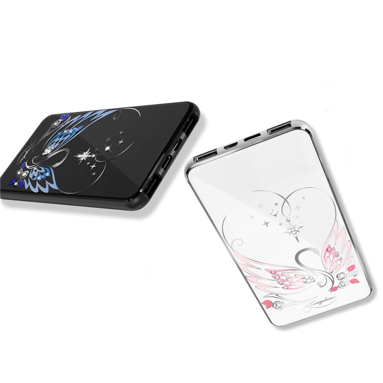 KINGXBAR Authorized Swarovski Crystal 5000mAh Wireless Charging Power Bank Qi Wireless Charger Battery Pack - Black-25