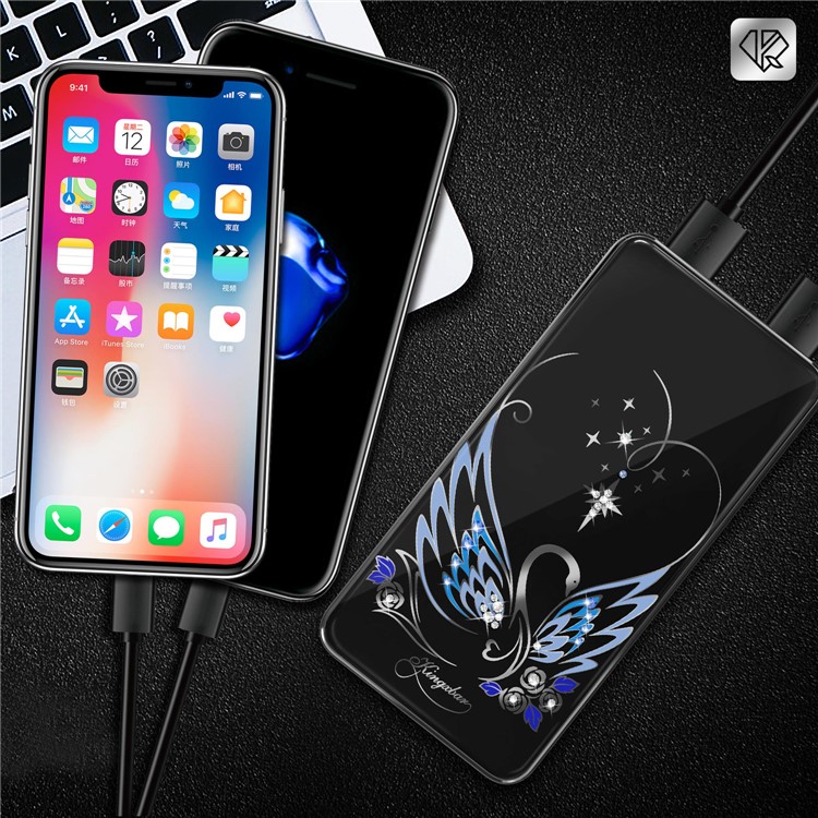 KINGXBAR Authorized Swarovski Crystal 5000mAh Wireless Charging Power Bank Qi Wireless Charger Battery Pack - Black-26