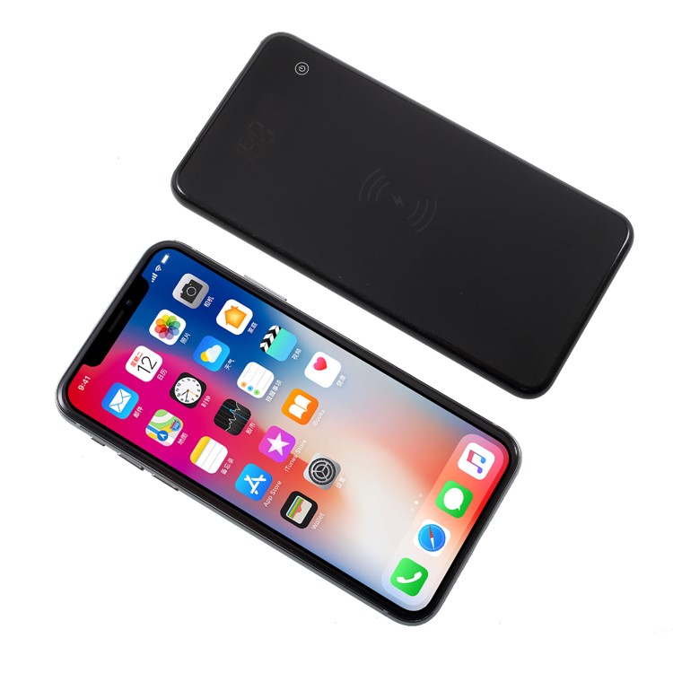 KINGXBAR Authorized Swarovski Crystal 5000mAh Wireless Charging Power Bank Qi Wireless Charger Battery Pack - Black-3
