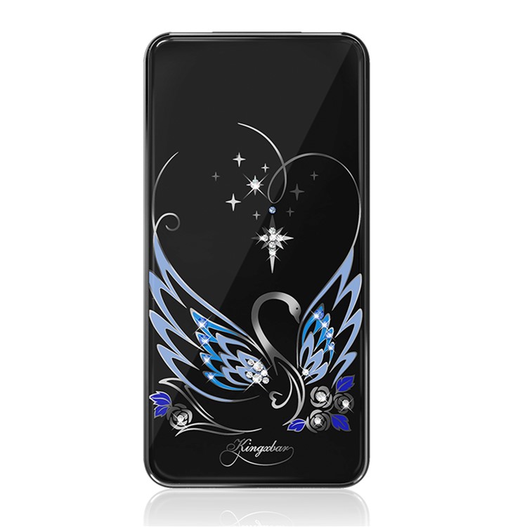 KINGXBAR Authorized Swarovski Crystal 5000mAh Wireless Charging Power Bank Qi Wireless Charger Battery Pack - Black-4