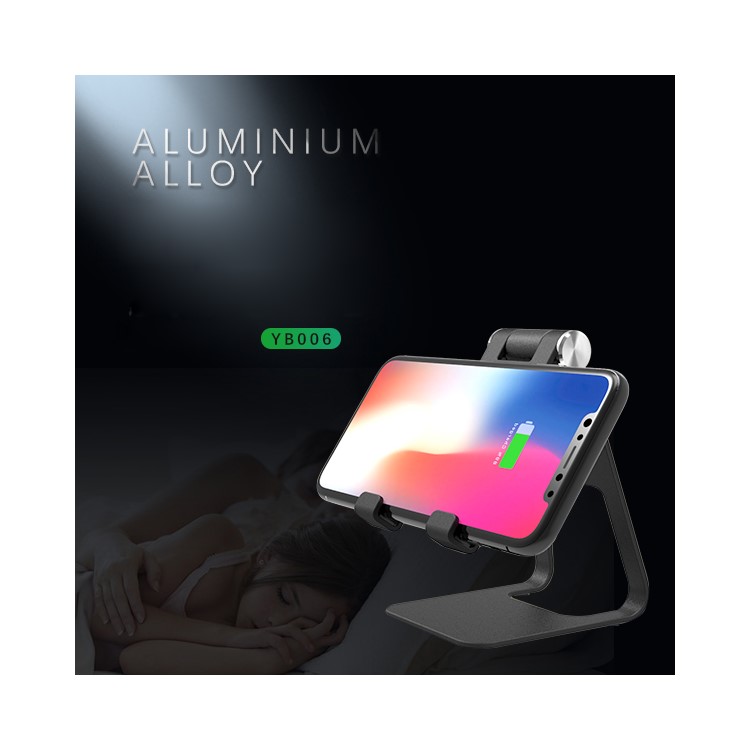 YOGEE YB006 5W/7.5W/10W Adjustable Aluminum Alloy Stand Qi Wireless Fast Charger for iPhone Samsung etc. - Black-7