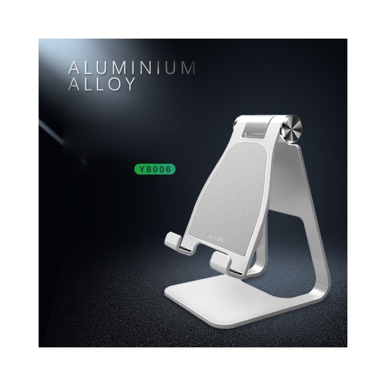 YOGEE YB006 2-in-1 Adjustable Aluminum Alloy Stand + 5W/7.5W/10W Qi Wireless Fast Charger for iPhone Samsung etc. - Silver-4
