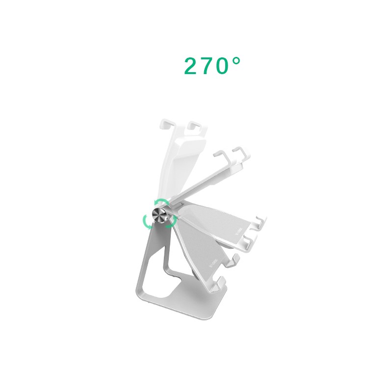 YOGEE YB006 2-in-1 Adjustable Aluminum Alloy Stand + 5W/7.5W/10W Qi Wireless Fast Charger for iPhone Samsung etc. - Silver-8