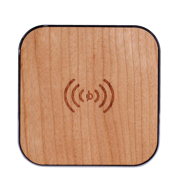 Wooden Qi Wireless Charger Pad Station for iPhone Samsung LG - Black-3