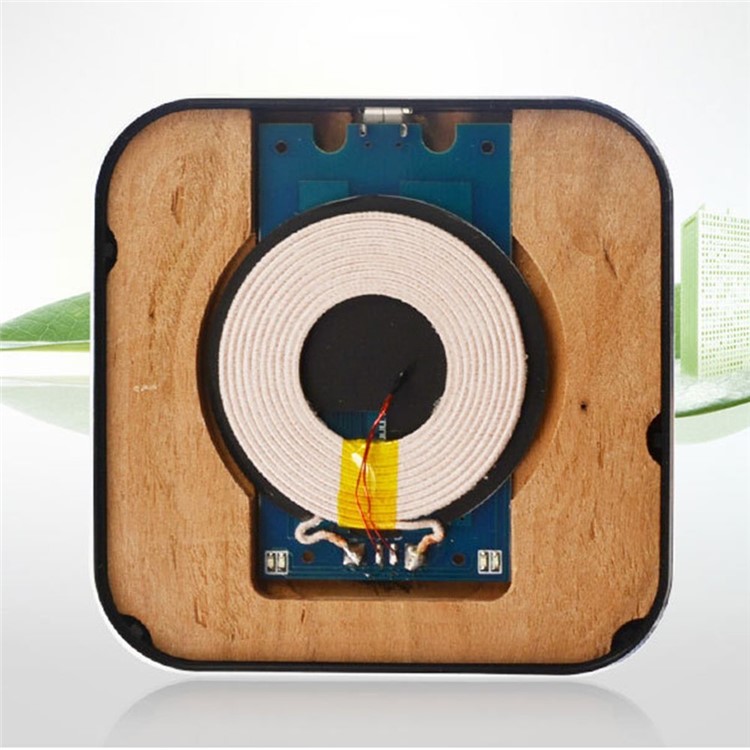 Wooden Qi Wireless Charger Pad Station for iPhone Samsung LG - Black-4