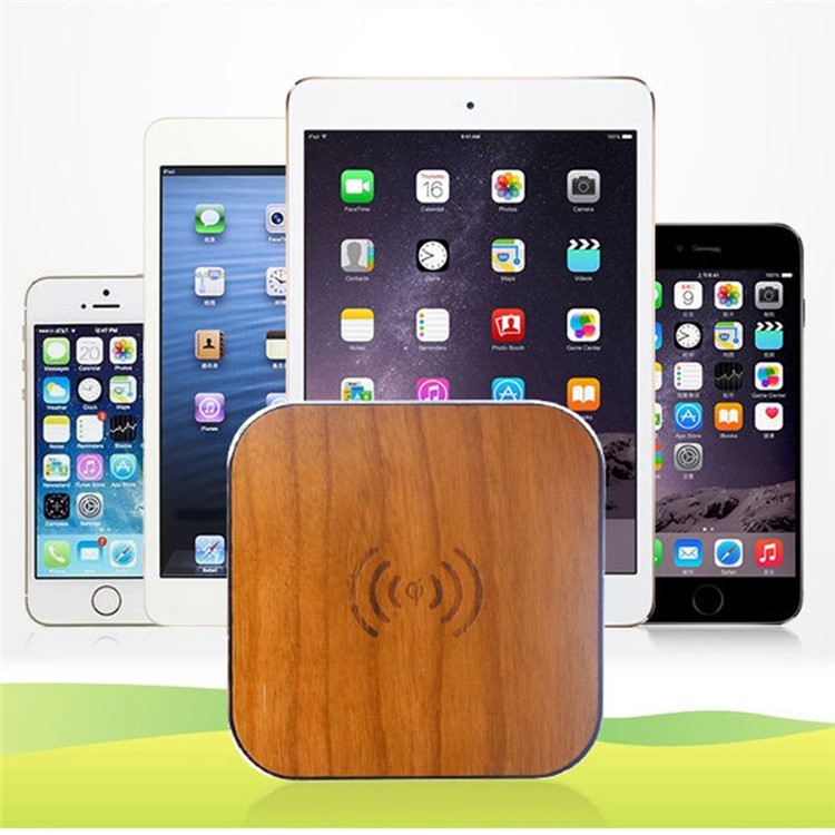 Wooden Qi Wireless Charger Pad Station for iPhone Samsung LG - Black-7