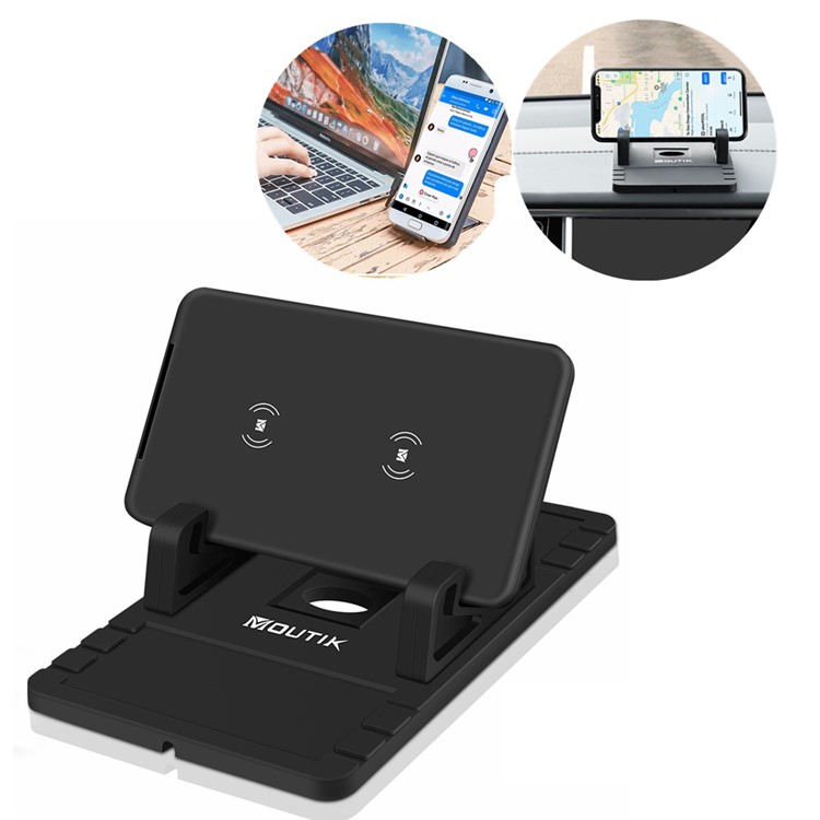 

Qi Wireless Charger + Silicone Car Mount Holder Suits for iPhone X / 8 / Samsung Galaxy S8, iPhone X