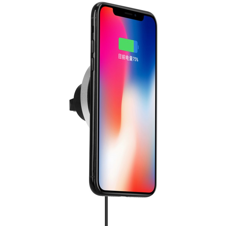 MOMAX Q.Mount 2 Magnetic Fast Wireless Charging Car Mount + Dual USB Port Car Charger Kit (Not Support FOD Function) - Silver-11
