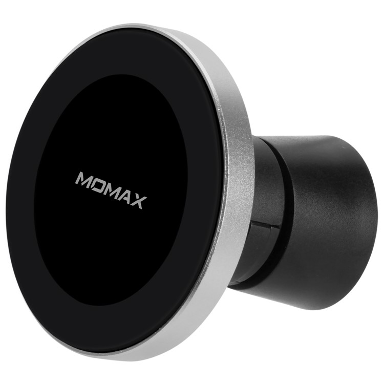 MOMAX Q.Mount 2 Magnetic Fast Wireless Charging Car Mount + Dual USB Port Car Charger Kit (Not Support FOD Function) - Silver-3