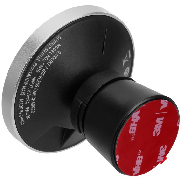 MOMAX Q.Mount 2 Magnetic Fast Wireless Charging Car Mount + Dual USB Port Car Charger Kit (Not Support FOD Function) - Silver-4