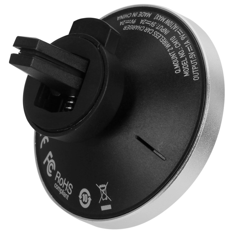 MOMAX Q.Mount 2 Magnetic Fast Wireless Charging Car Mount + Dual USB Port Car Charger Kit (Not Support FOD Function) - Silver-5