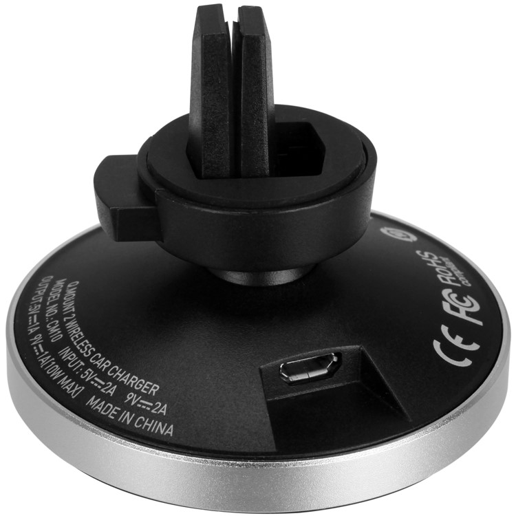 MOMAX Q.Mount 2 Magnetic Fast Wireless Charging Car Mount + Dual USB Port Car Charger Kit (Not Support FOD Function) - Silver-7