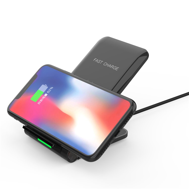 Foldable Qi Wireless Fast Charger 10W Charging Stand for iPhone Samsung etc. - Black-17