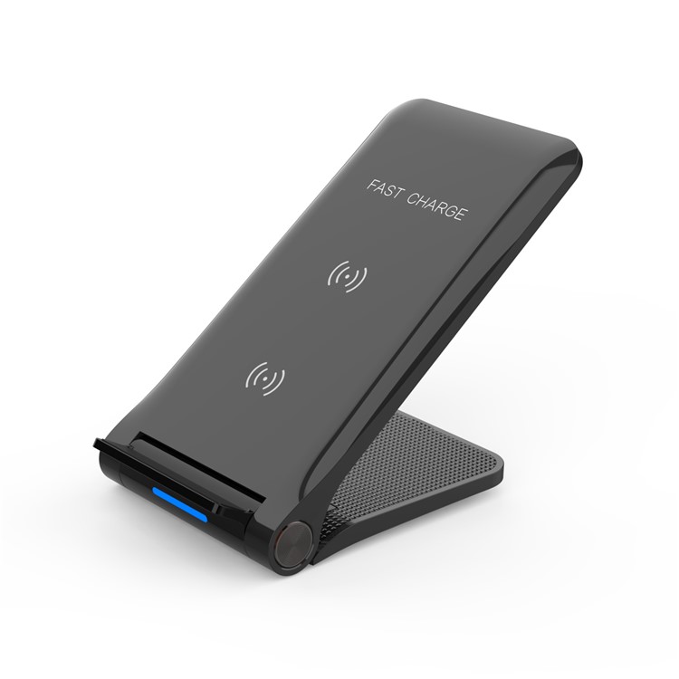 Foldable Qi Wireless Fast Charger 10W Charging Stand for iPhone Samsung etc. - Black-18