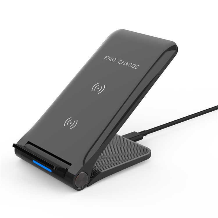 Foldable Qi Wireless Fast Charger 10W Charging Stand for iPhone Samsung etc. - Black-19