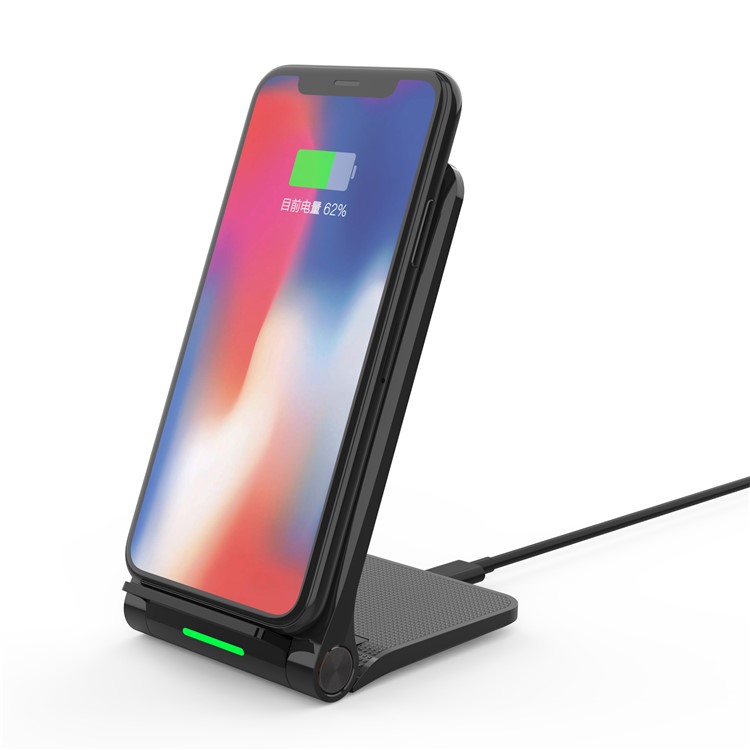Foldable Qi Wireless Fast Charger 10W Charging Stand for iPhone Samsung etc. - Black-22