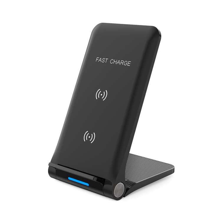 Foldable Qi Wireless Fast Charger 10W Charging Stand for iPhone Samsung etc. - Black-23
