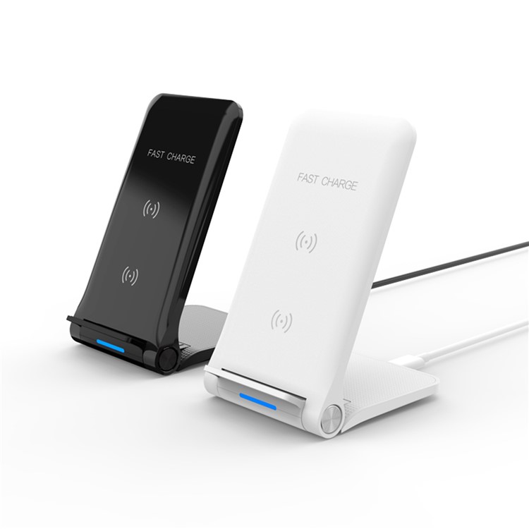 Foldable Qi Wireless Fast Charger 10W Charging Stand for iPhone Samsung etc. - Black-25