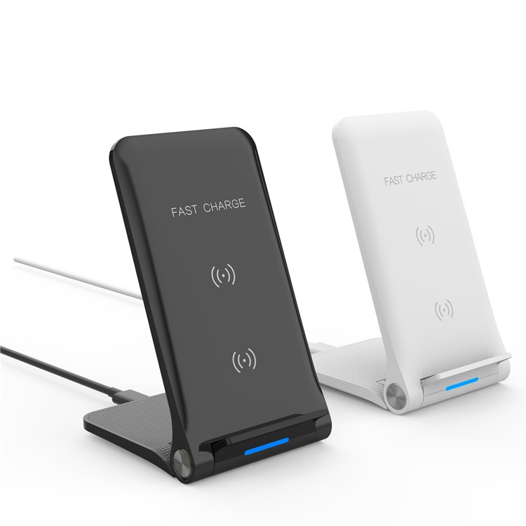 Foldable Qi Wireless Fast Charger 10W Charging Stand for iPhone Samsung etc. - Black-26