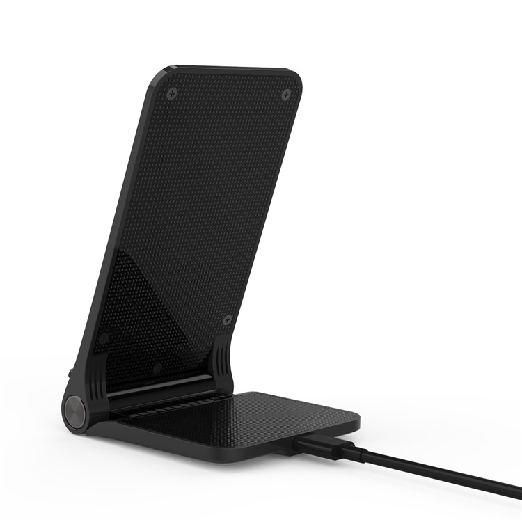 Foldable Qi Wireless Fast Charger 10W Charging Stand for iPhone Samsung etc. - Black-4