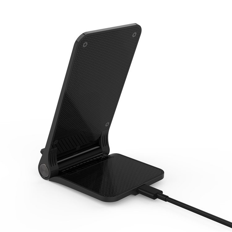 Foldable Qi Wireless Fast Charger 10W Charging Stand for iPhone Samsung etc. - Black-5