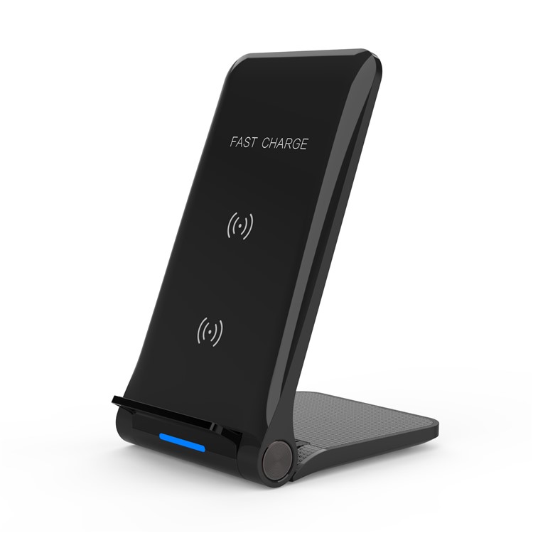 Foldable Qi Wireless Fast Charger 10W Charging Stand for iPhone Samsung etc. - Black-6