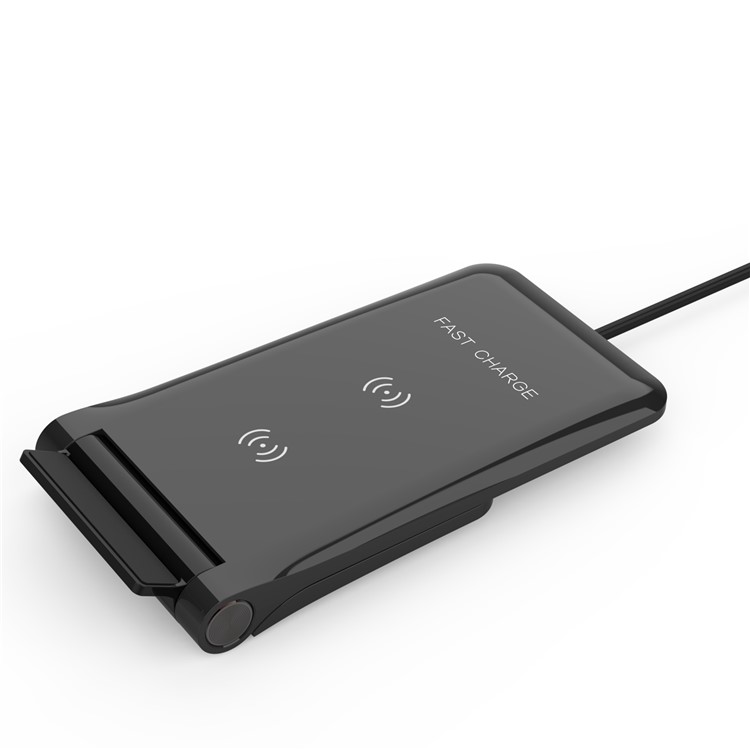 Foldable Qi Wireless Fast Charger 10W Charging Stand for iPhone Samsung etc. - Black-8