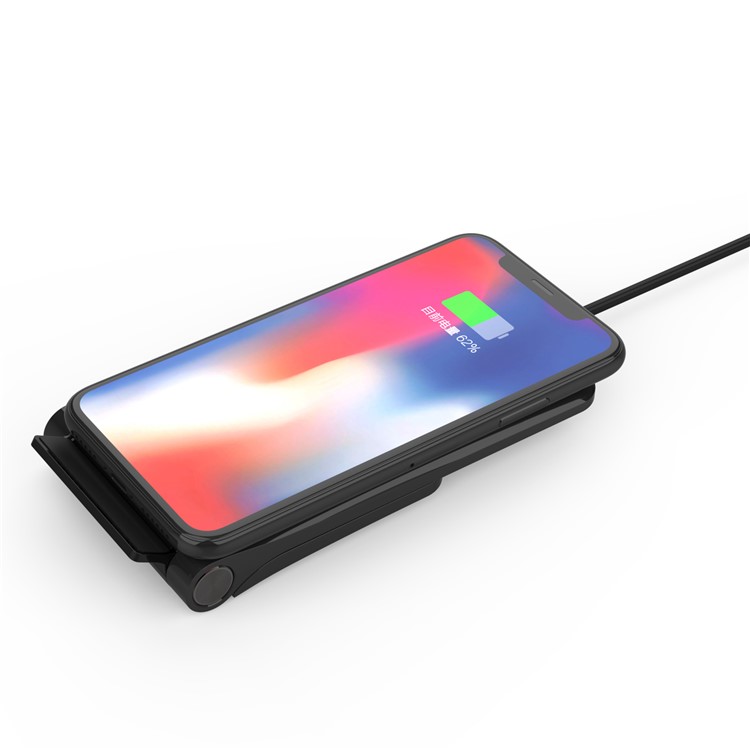 Foldable Qi Wireless Fast Charger 10W Charging Stand for iPhone Samsung etc. - Black-9