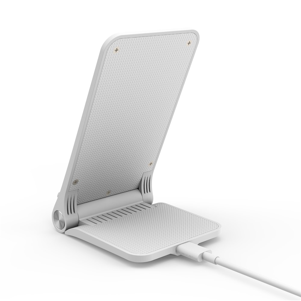 10W 2 Coils Qi Wireless Charger Folding Fast Wireless Charging Stand for iPhone Samsung etc. - White-15