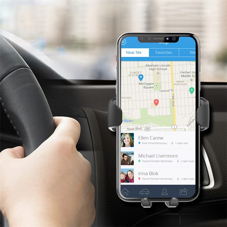 Gravity Car Air Vent 7.5W Qi Wireless Charger Mount for iPhone X/8/8 Plus etc - Black-2