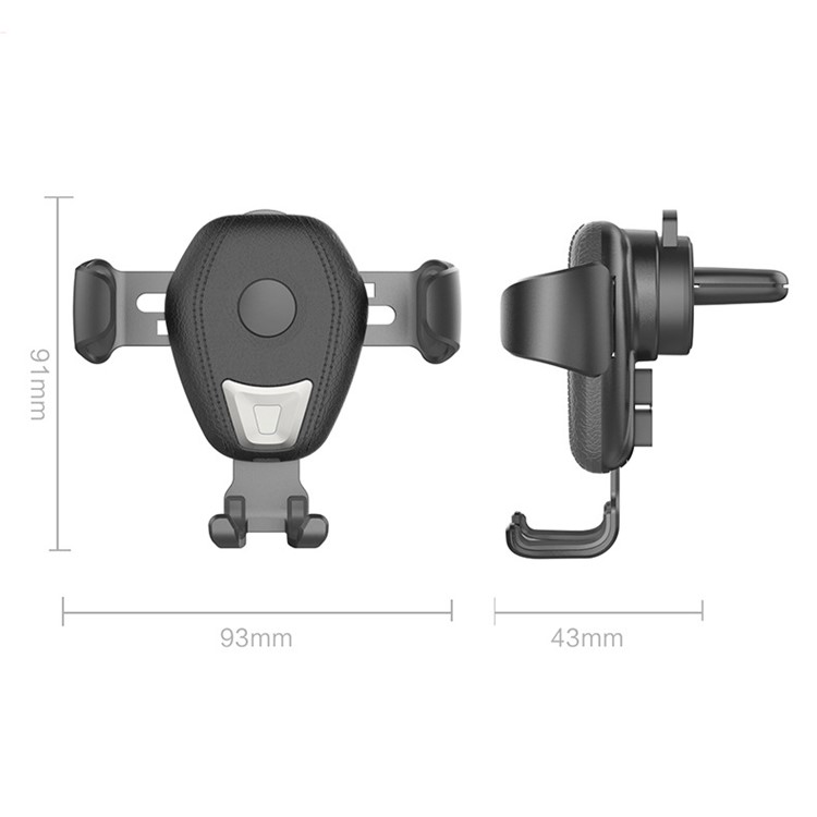 Gravity Car Air Vent 7.5W Qi Wireless Charger Mount for iPhone X/8/8 Plus etc - Black-4