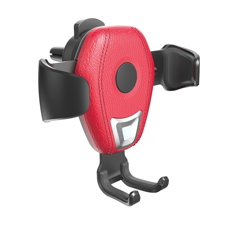 Gravity Car Air Vent 7.5W Qi Wireless Charger Holder for iPhone X/8/8 Plus etc - Red-2