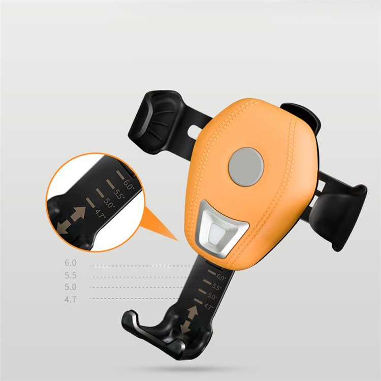 Gravity Car Air Vent 7.5W Qi Wireless Charger Stand Mount for iPhone X/8/8 Plus etc - Yellow-3