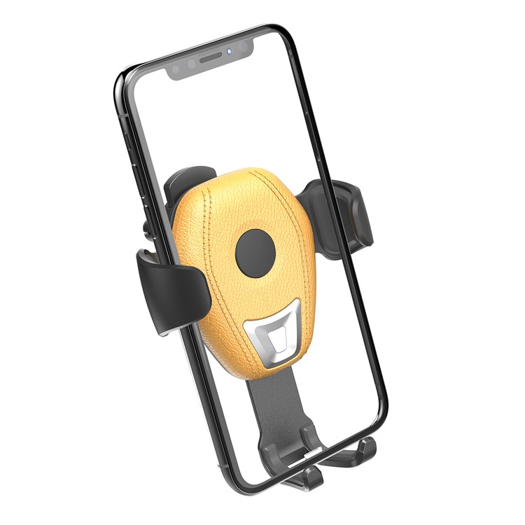 Gravity Car Air Vent 7.5W Qi Wireless Charger Stand Mount for iPhone X/8/8 Plus etc - Yellow-5