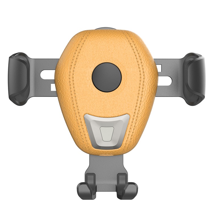 Gravity Car Air Vent 7.5W Qi Wireless Charger Stand Mount for iPhone X/8/8 Plus etc - Yellow-6