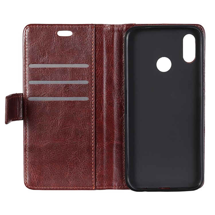 Rivet Decorated Crazy Horse PU Leather Wallet Case for Alcatel 5v - Brown-4