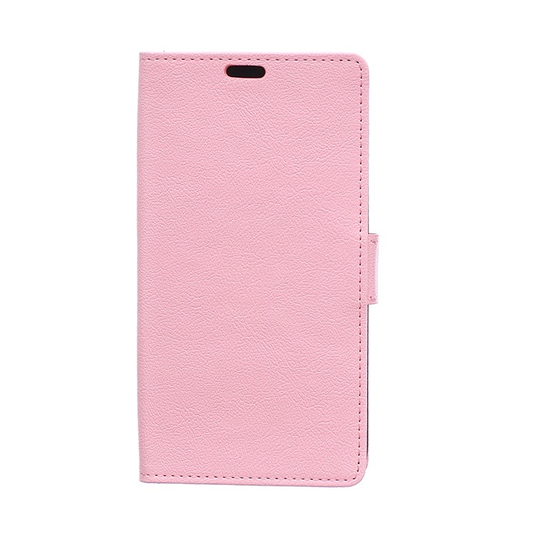 For Alcatel 1 Protective PU Leather Wallet Phone Case with Stand - Pink-1
