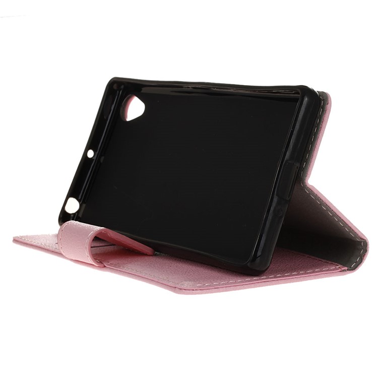 For Alcatel 1 Protective PU Leather Wallet Phone Case with Stand - Pink-5