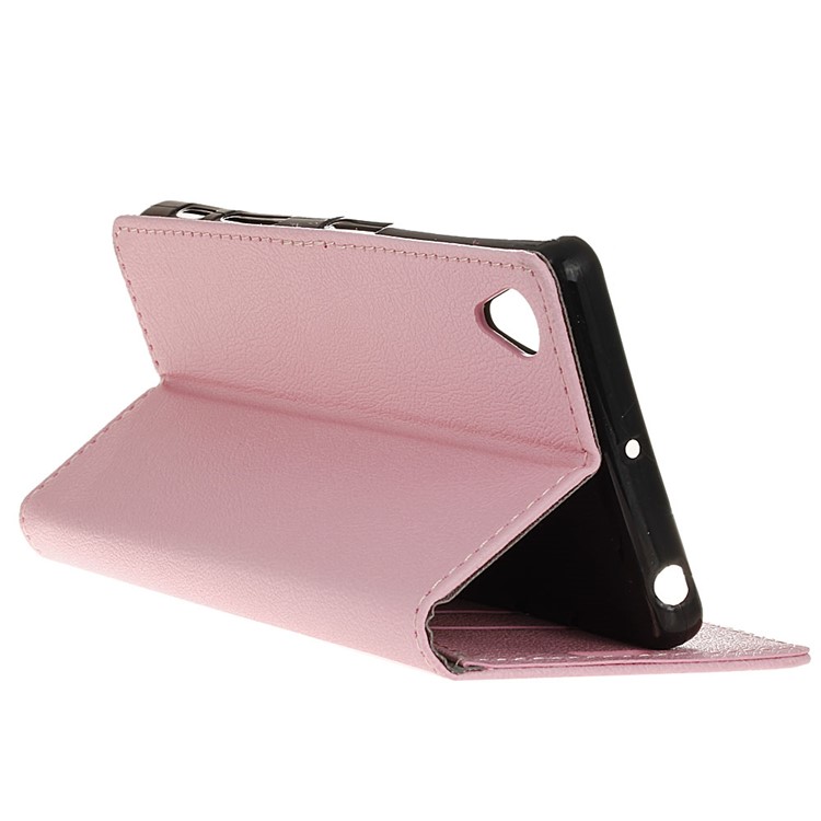 For Alcatel 1 Protective PU Leather Wallet Phone Case with Stand - Pink-6