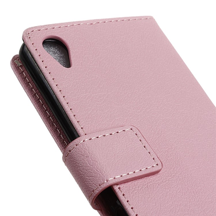 For Alcatel 1 Protective PU Leather Wallet Phone Case with Stand - Pink-7