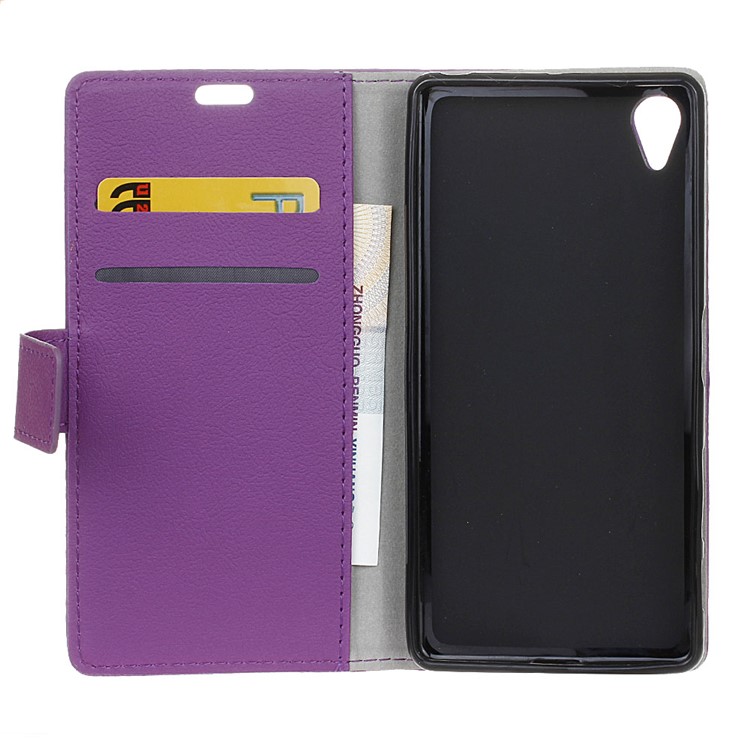 For Alcatel 1 Flip PU Leather Wallet Stand Case Cover - Purple-3