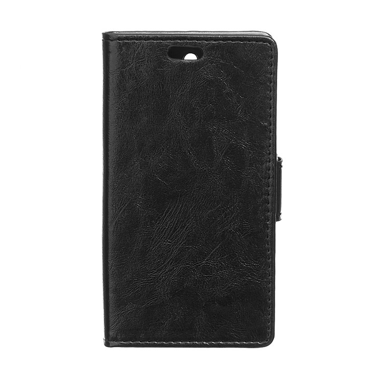 Crazy Horse Texture Wallet PU Leather Stand Phone Cover for Alcatel 1 - Black-1