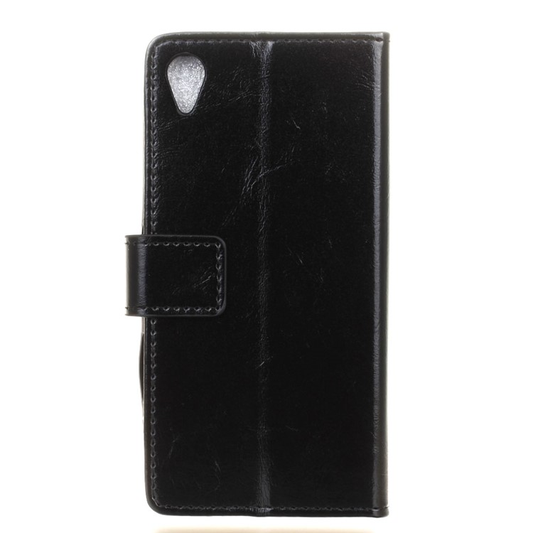 Crazy Horse Texture Wallet PU Leather Stand Phone Cover for Alcatel 1 - Black-2