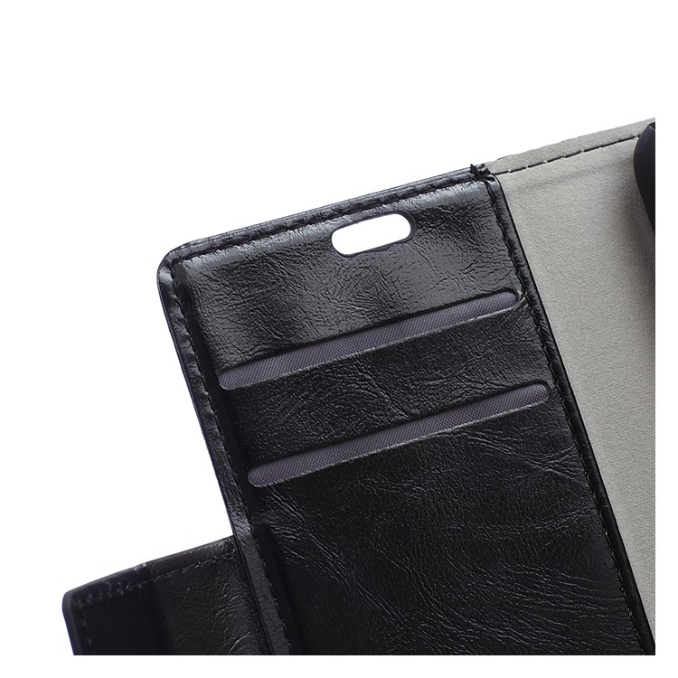 Crazy Horse Texture Wallet PU Leather Stand Phone Cover for Alcatel 1 - Black-4