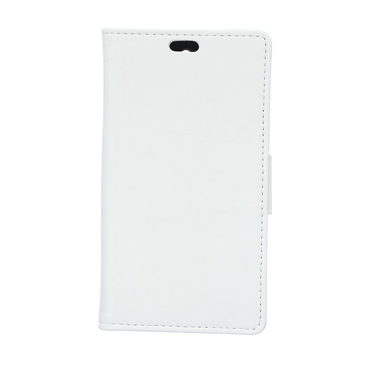 Crazy Horse Texture Wallet PU Leather Stand Phone Case for Alcatel 1 - White-1