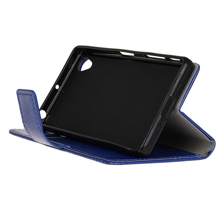 Crazy Horse Texture Wallet Leather Magnetic Case with Stand for Alcatel 1 - Blue-5