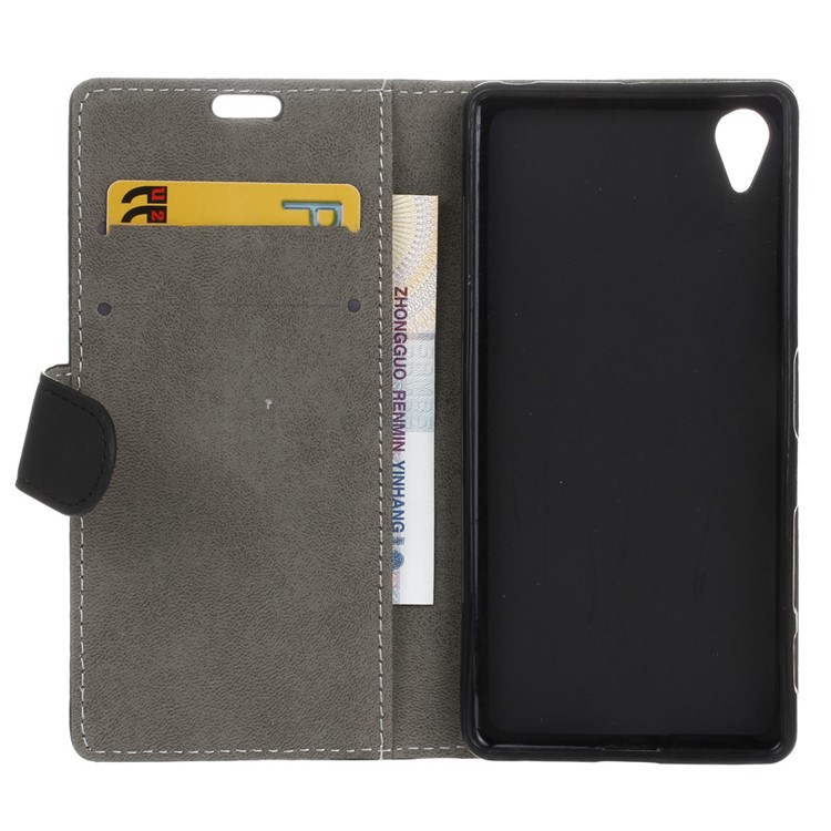 Wallet Stand Protective PU Leather Phone Case for Alcatel 1 - Black-3