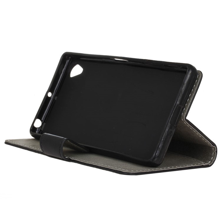 Wallet Stand Protective PU Leather Phone Case for Alcatel 1 - Black-5